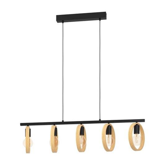 Ipsden 5 Light Wooden Bar Pendant