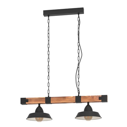 Oldbury 2 Light Wooden Bar Pendant