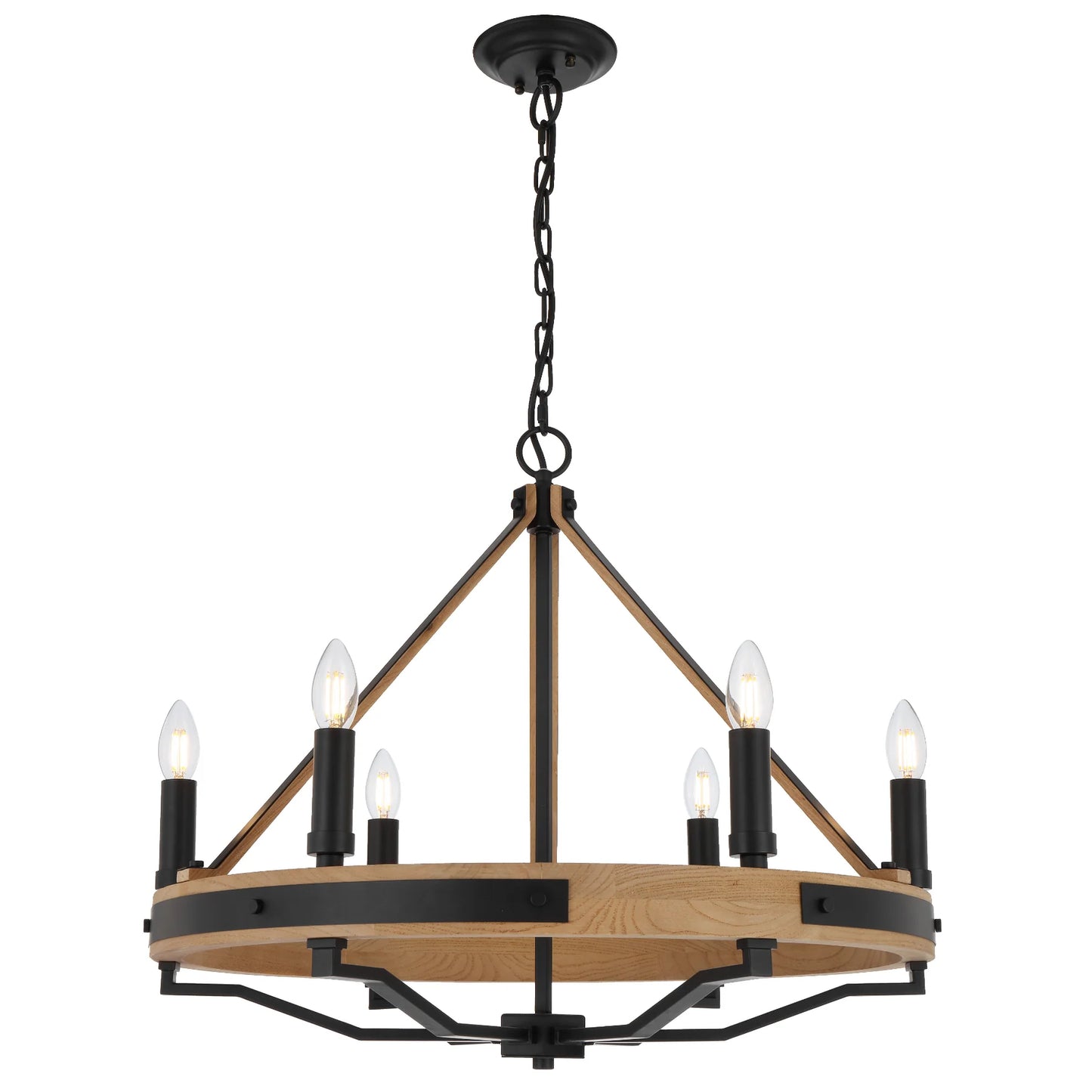 Darien 6 Light Wooden Pendant