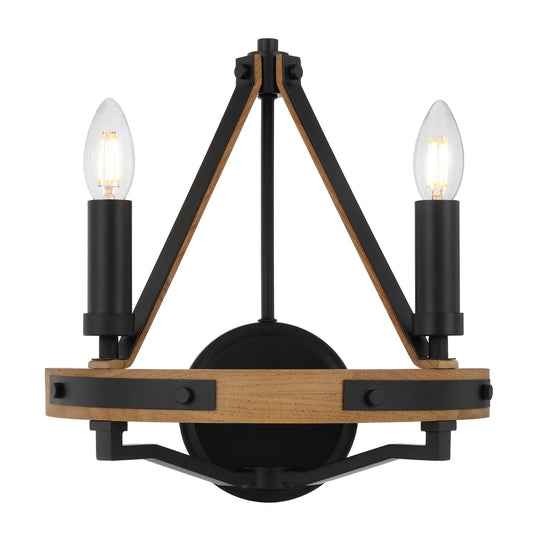 Darien Double Wooden Wall Light