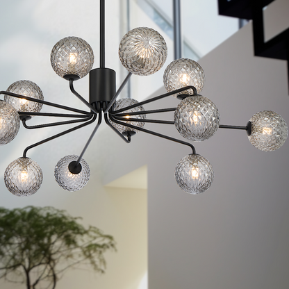 Felton 12 Light Pendant Black