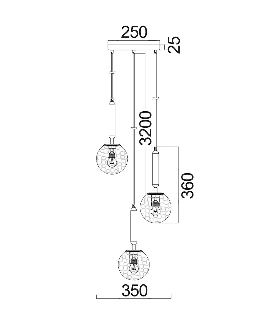 Trattino 3 Light Drop Pendant